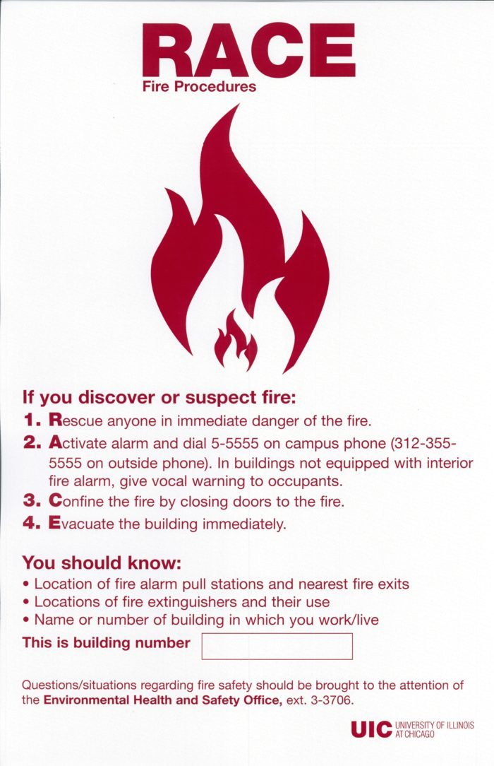 What To Do In Case Of Fire Environmental Health Safety